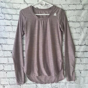 Reebok‎ Activewear Workout Long Sleeve Shirt High Low Style Light Purple Size XS